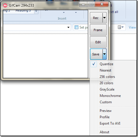 Gifcam Save Options