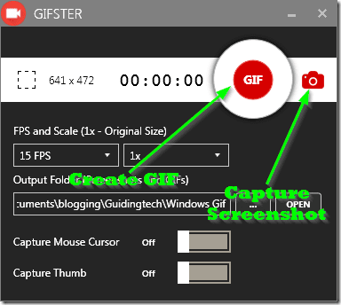 Gifster Capture Areas