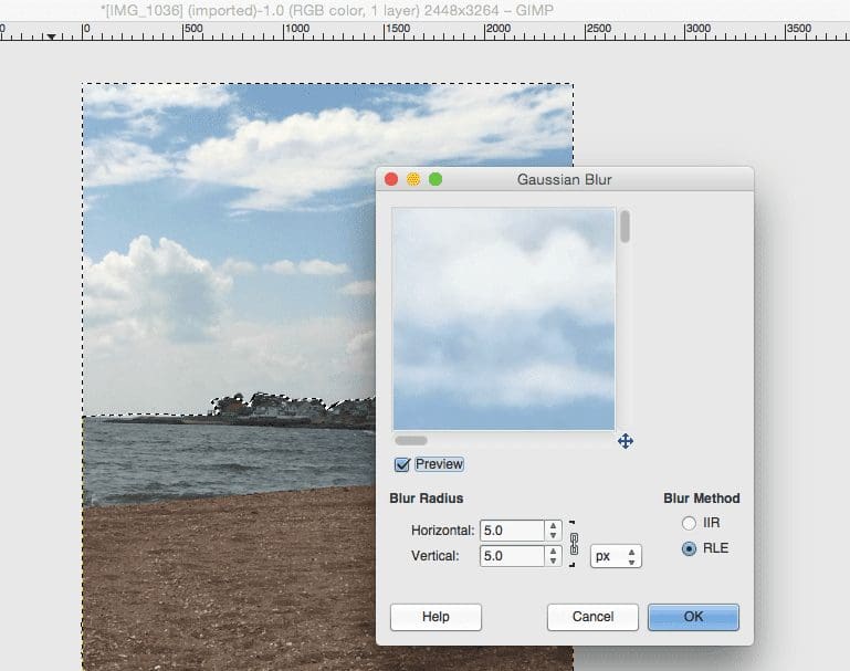 Gimp Gaussian Blur