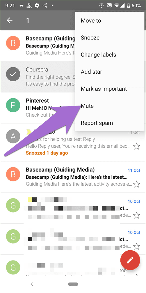 Gmail Archive Snooze Mute 8