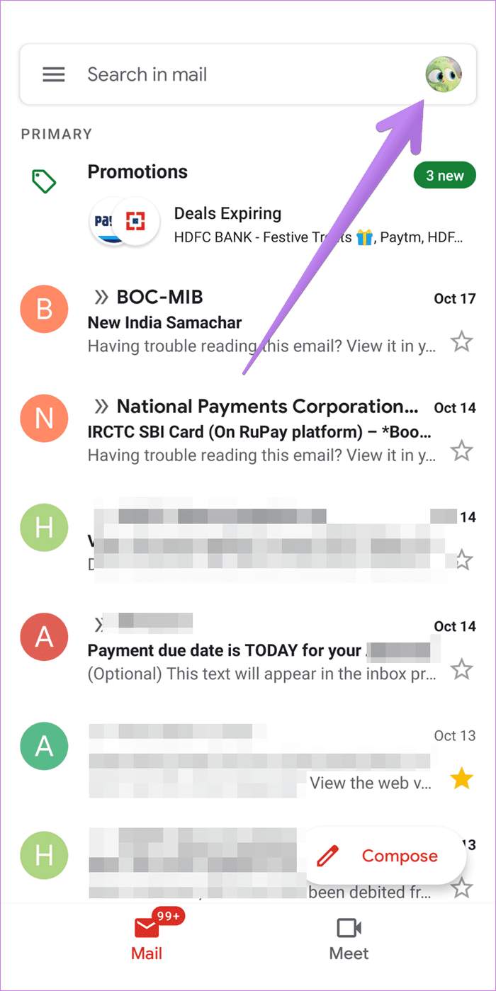 Gmail not showing email android 12