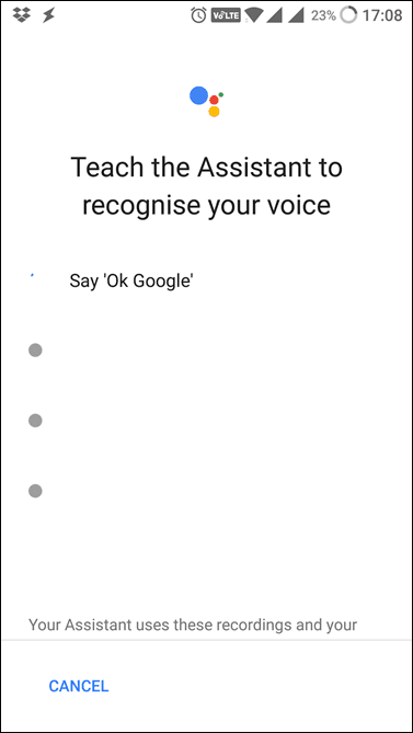 Google Assistant Voice Match Retrain