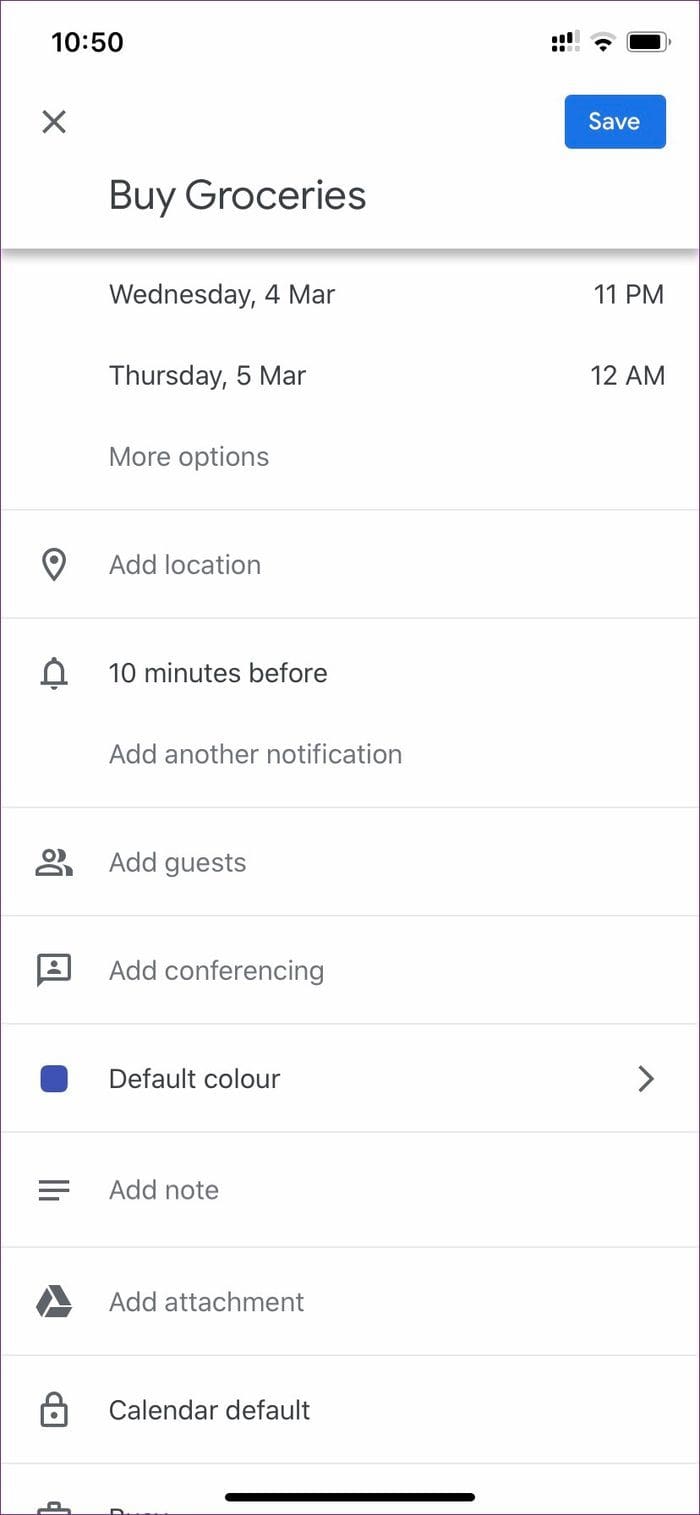 Google calendar add
