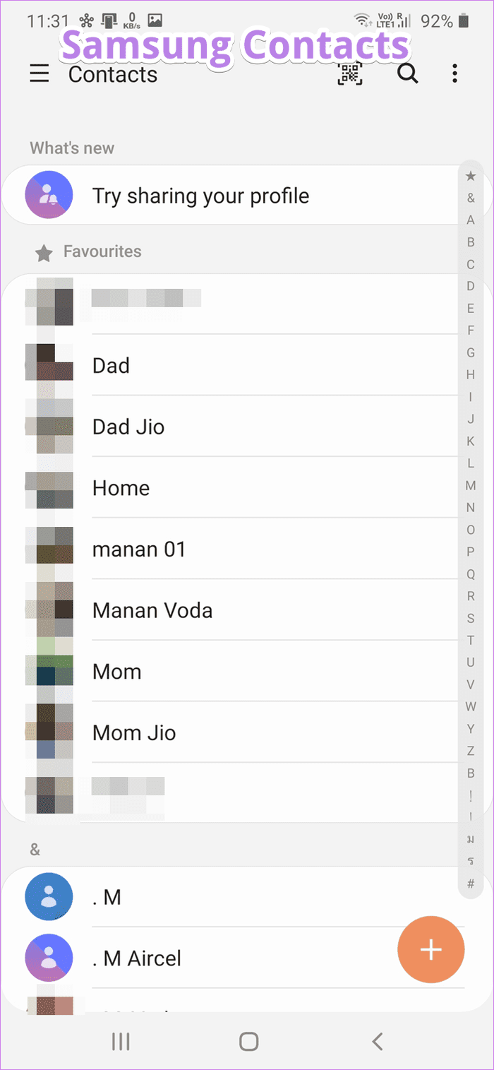 Google contacts vs samsung contacts 2