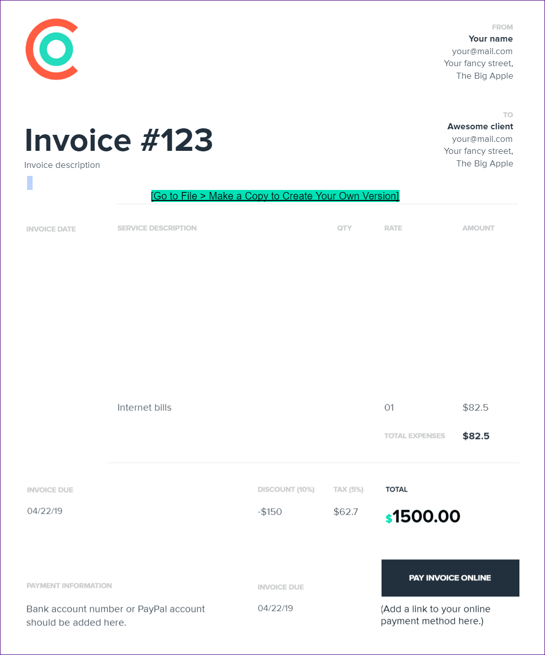 Google Docs Invoice Template 8