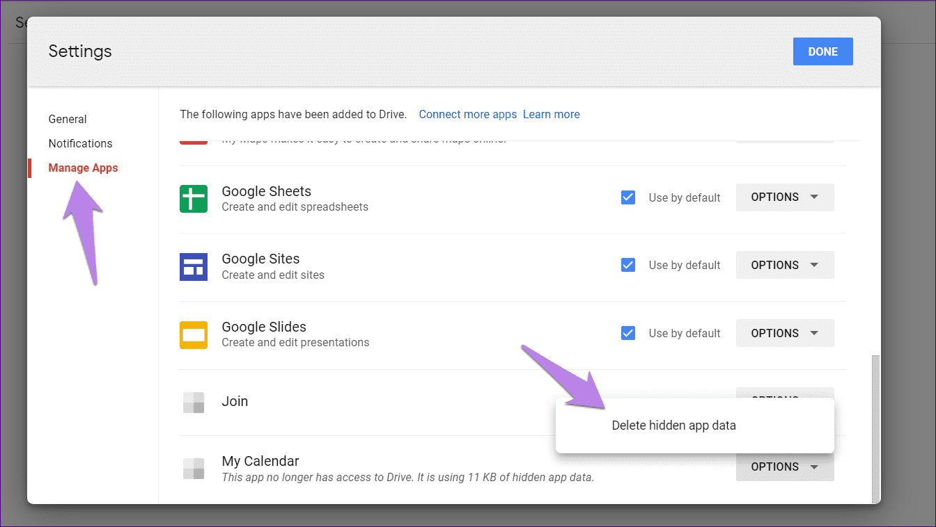 Google drive storage full but no files issue 9