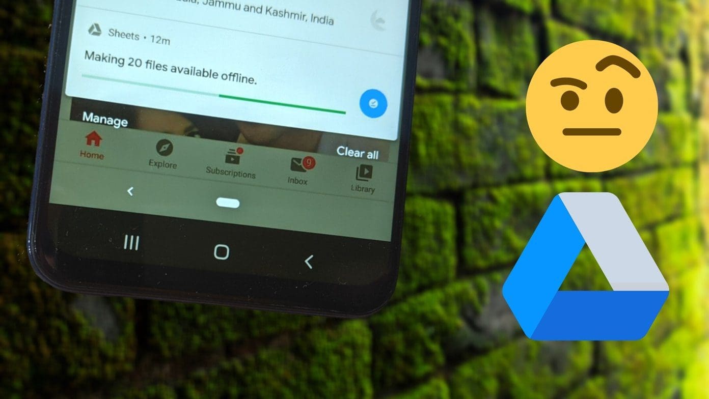 Google drive stuck on making files available offline fi