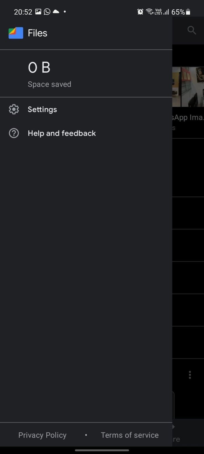 Google files ui 2