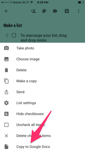 Google Keep Docs Mobile 2