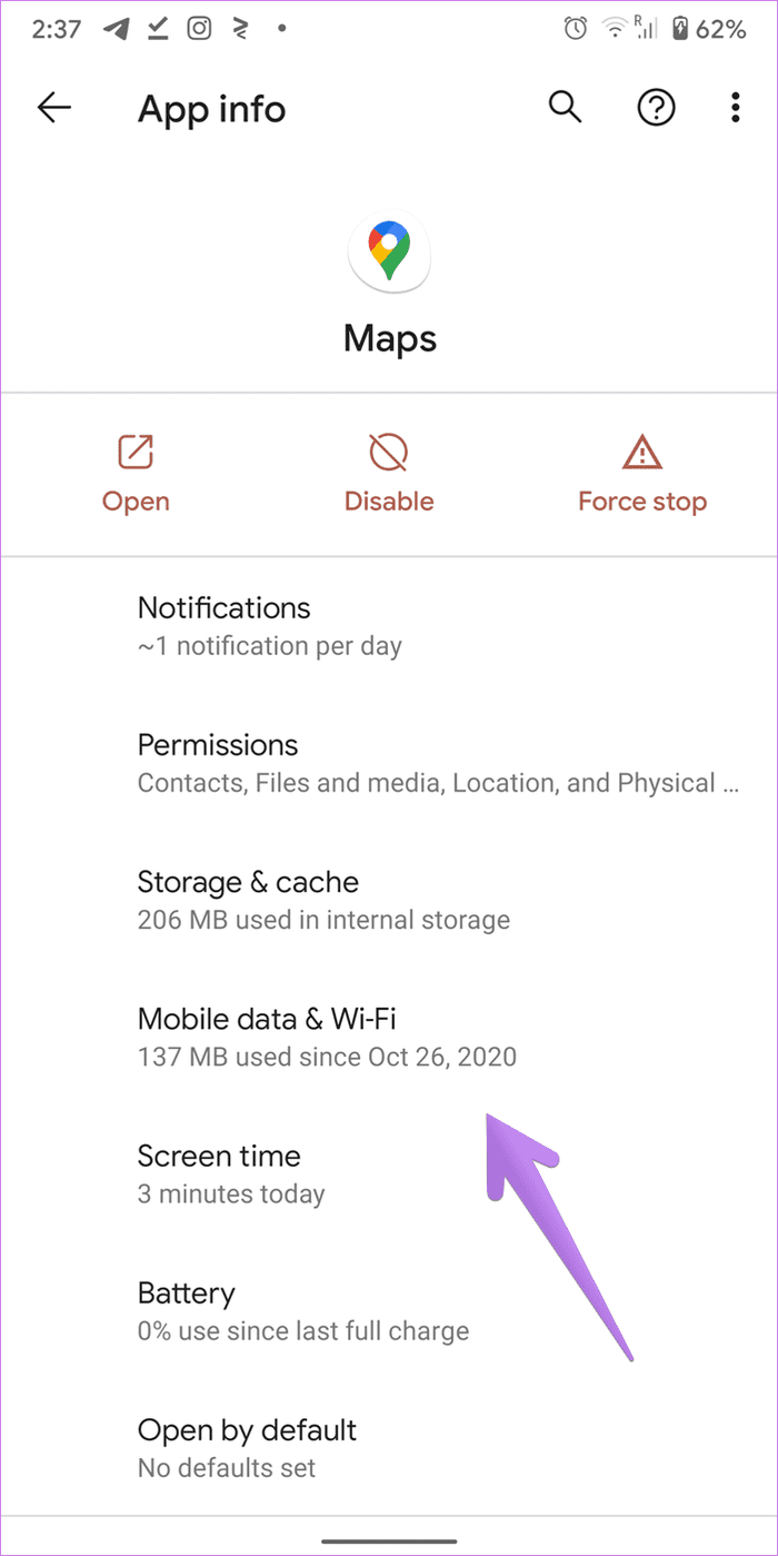 Google maps not working on mobile data 15