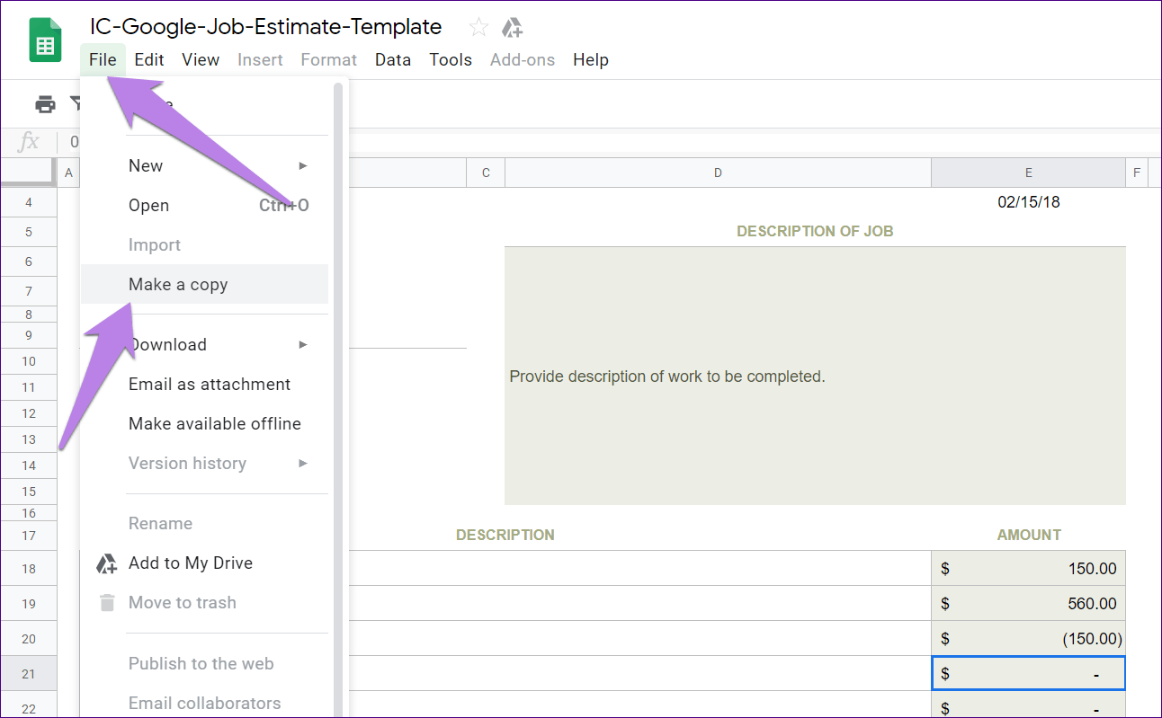 Google Sheets Invoice Template Free 1