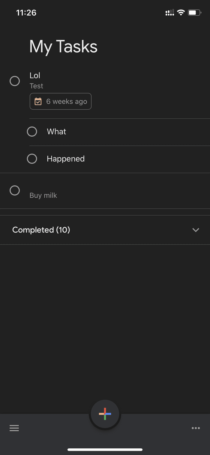 Google tasks home