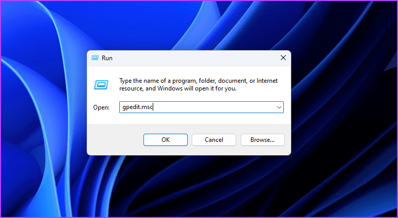 gpedit command in Run tool