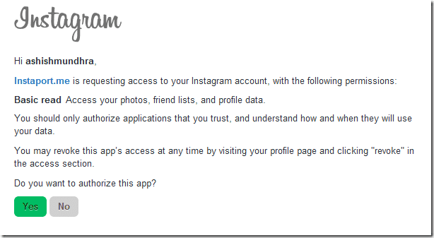 Grant Instagram Access