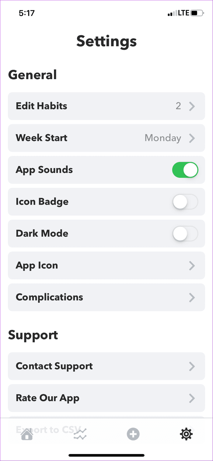 Habit Settings