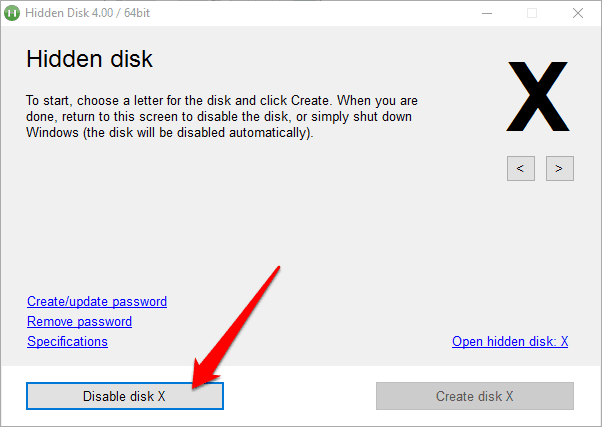 Hidden Disk Disable Disk