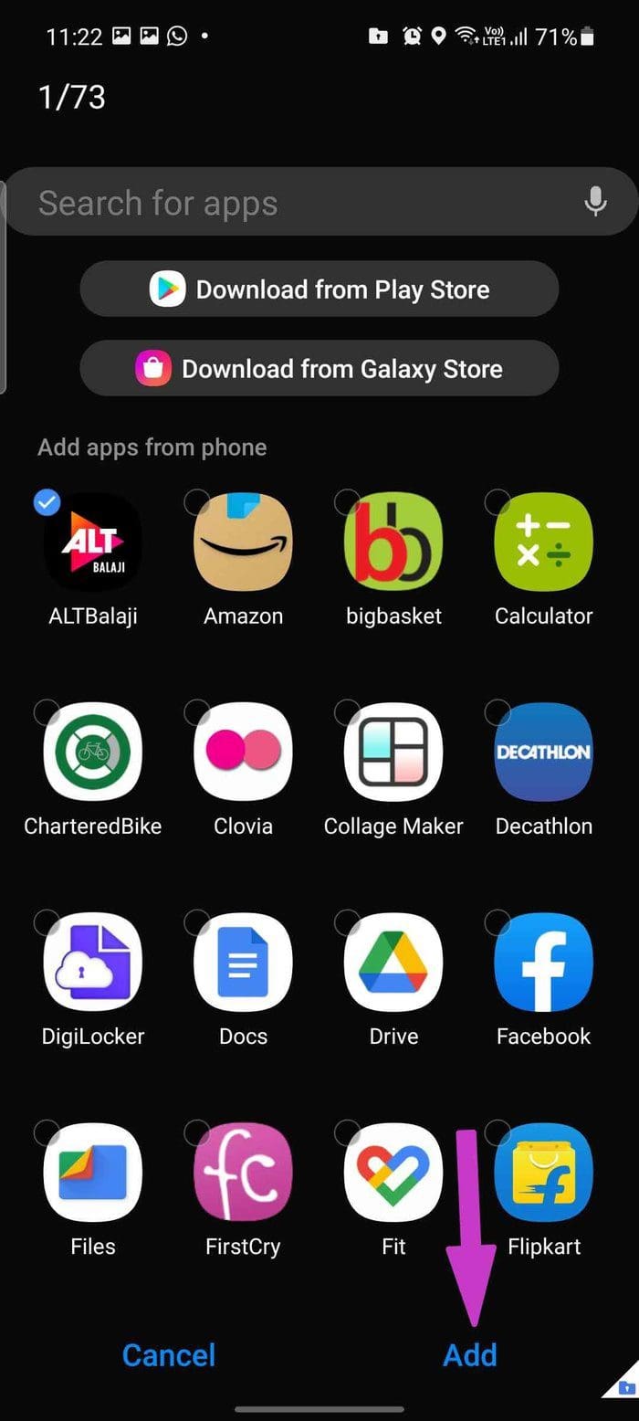 Hide apps from secure folder