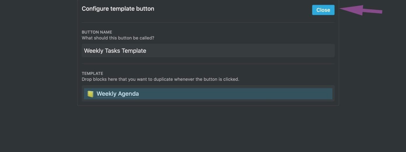 Hit close button
