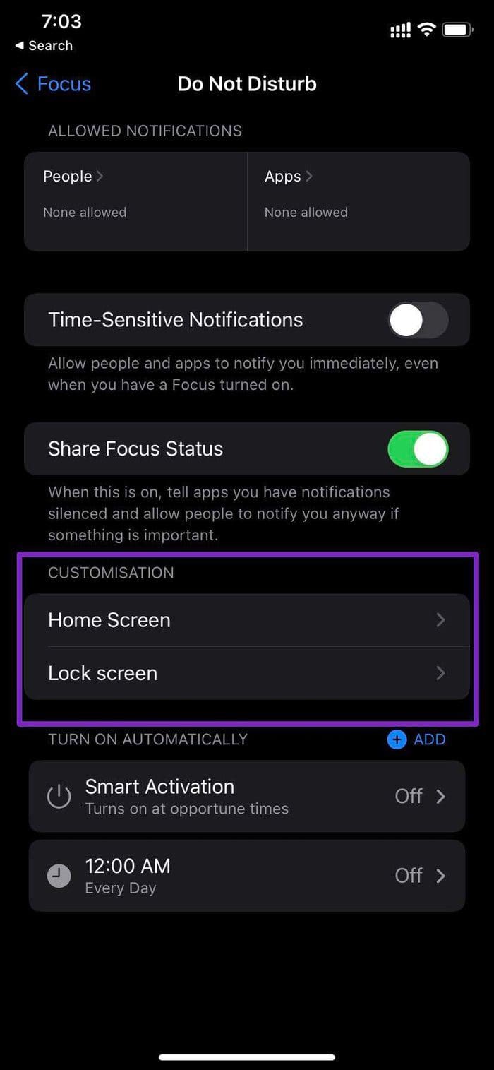 Home screen customization