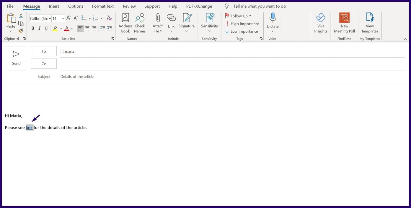 How to add and delete hyperlink in microsoft outlook step 9