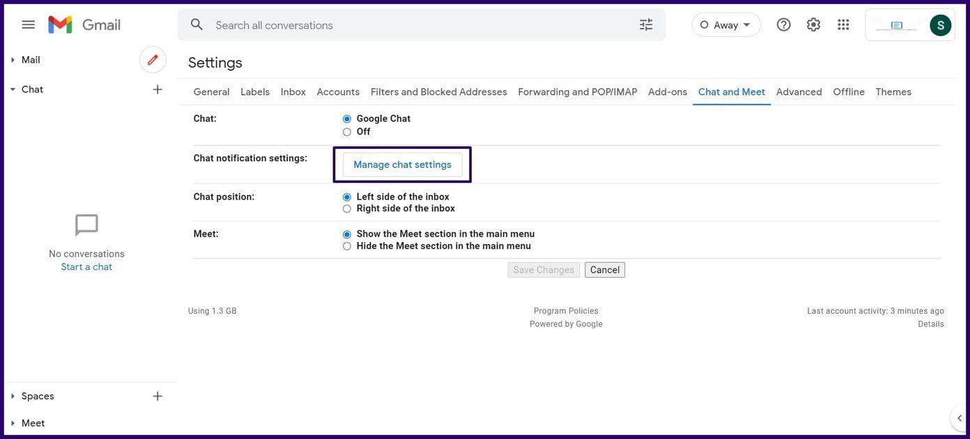 How to block contacts on google chat for gmail step 18