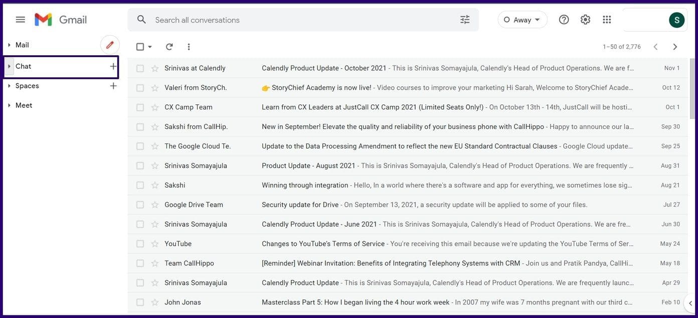 How to block contacts on google chat for gmail step 1
