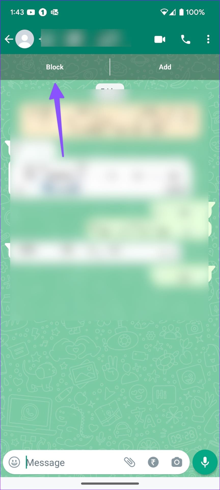 block on WhatsApp