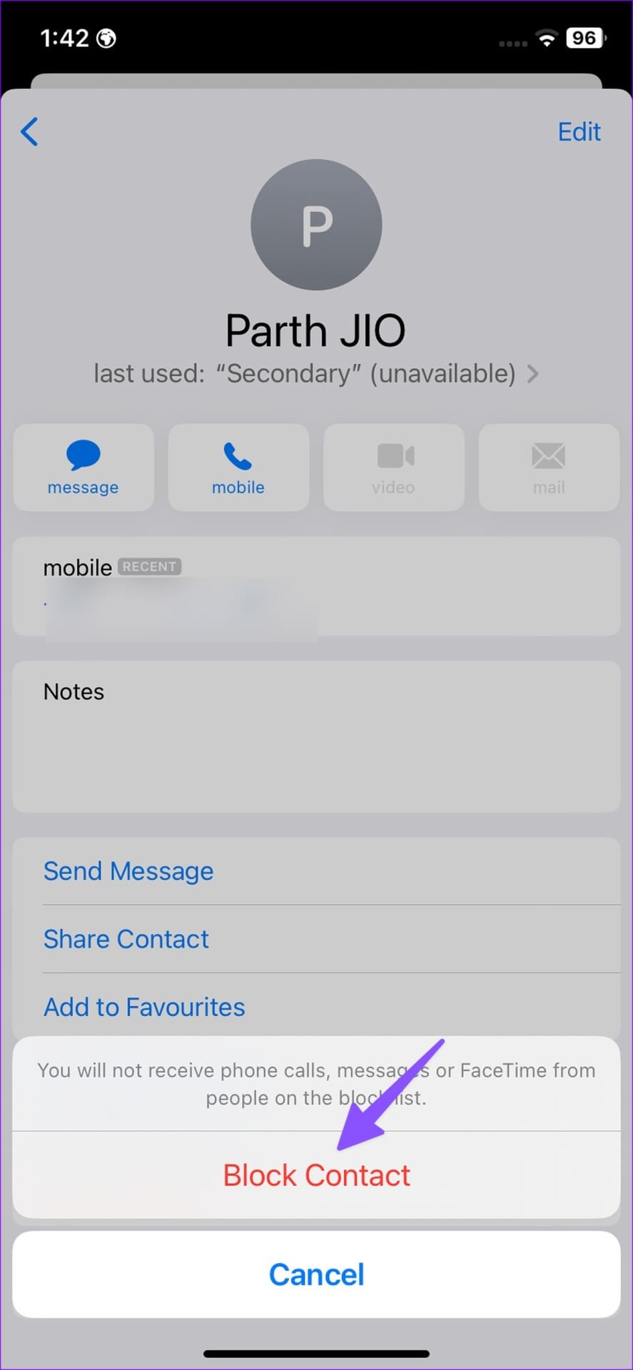 block contacts on iPhone