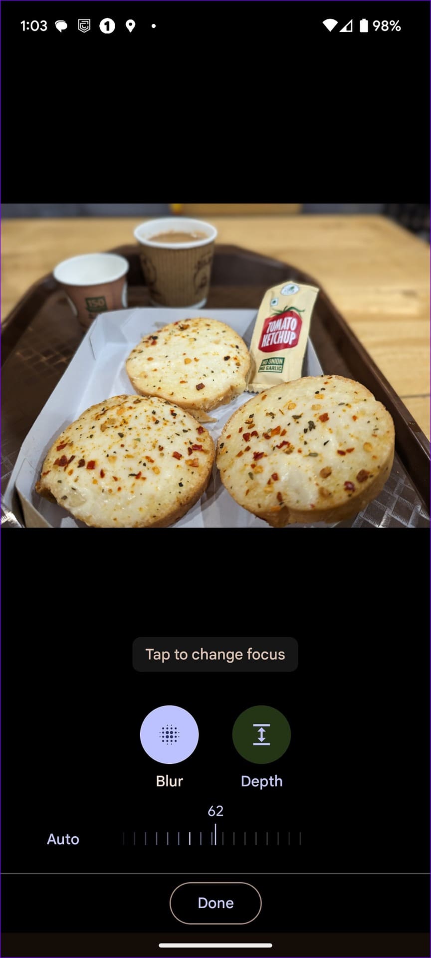 change blur effect in Google Photos