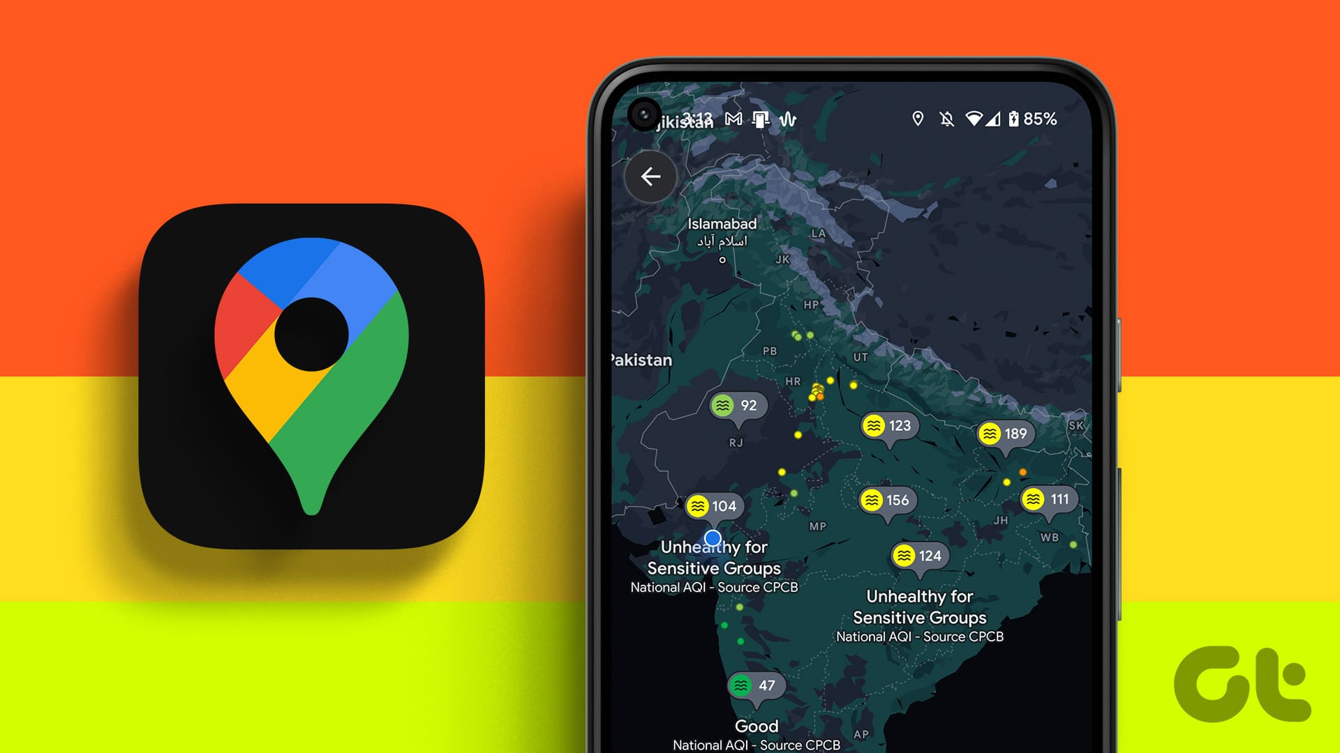 how to check air quality index in google maps