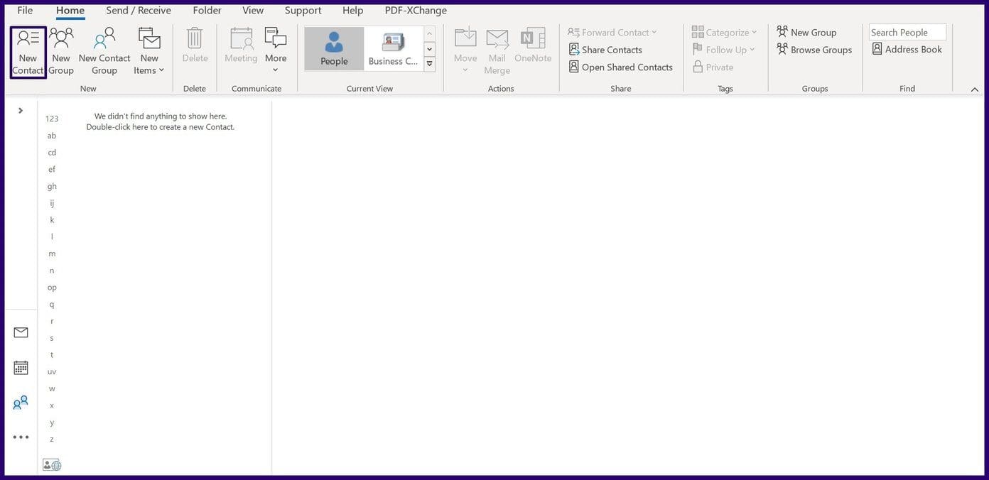 How to create and use business cards on outlook step 3