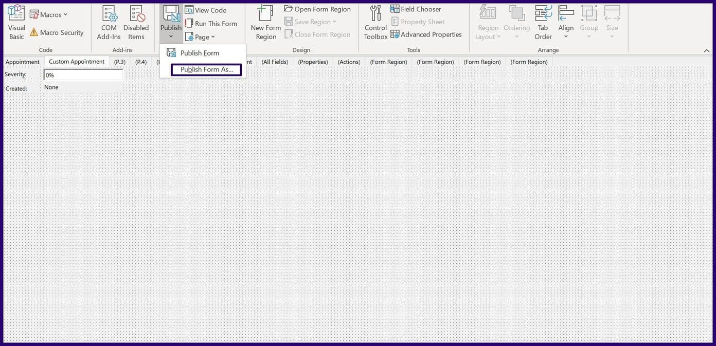How to create custom forms in microsoft outlook step 23