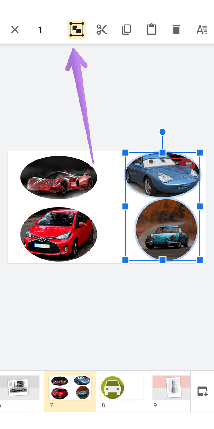 How to group elements in google slides 7