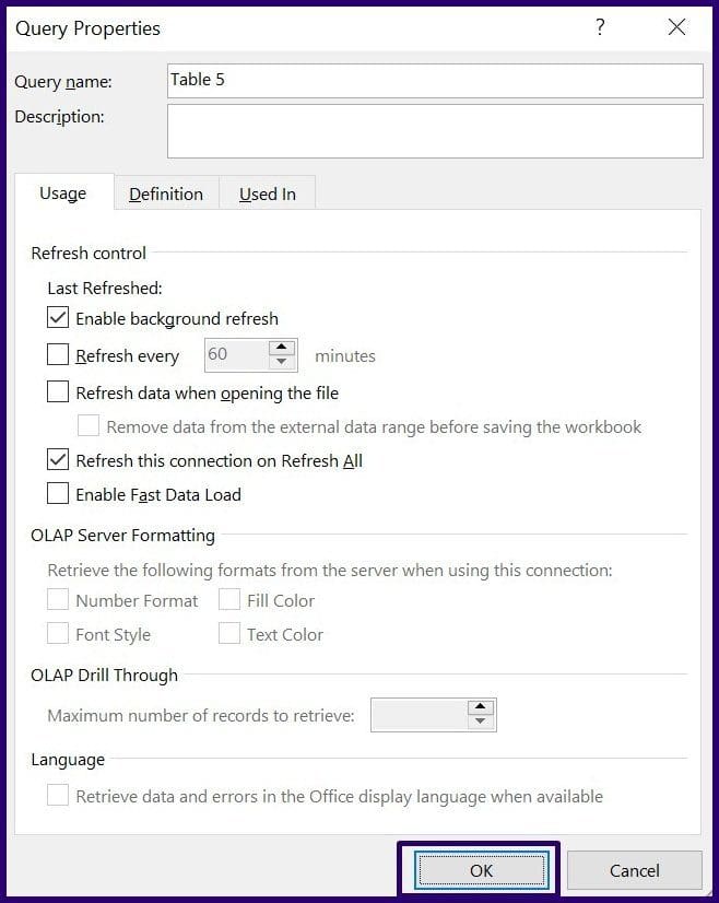 How to import data from the web into excel step 14