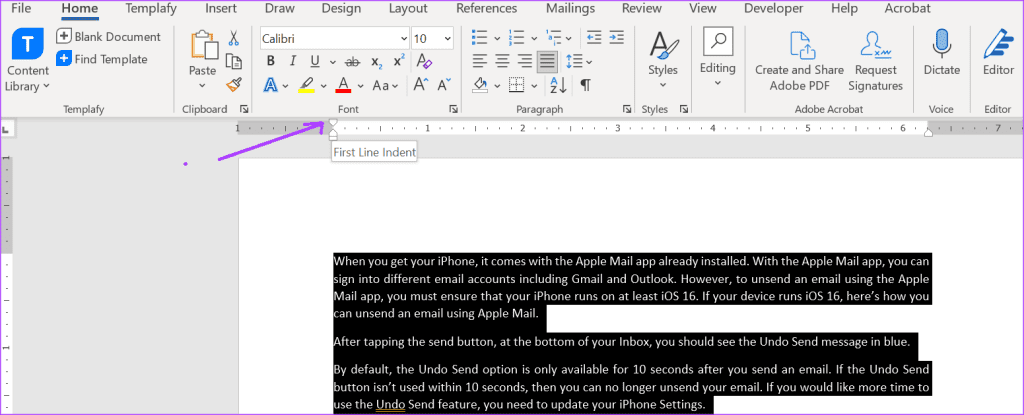 how to indent paragraphs in microsoft word 6