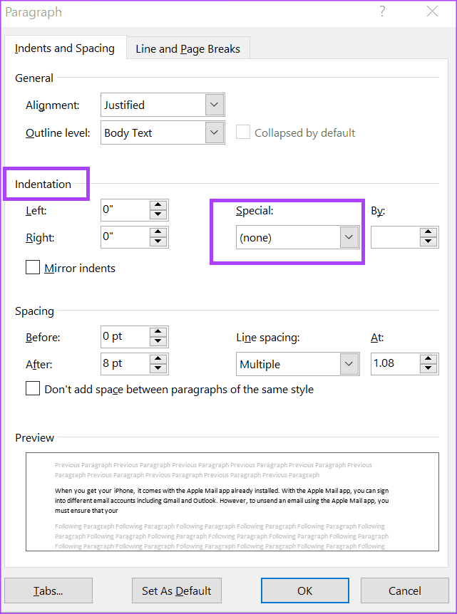 how to indent paragraphs in microsoft word 9