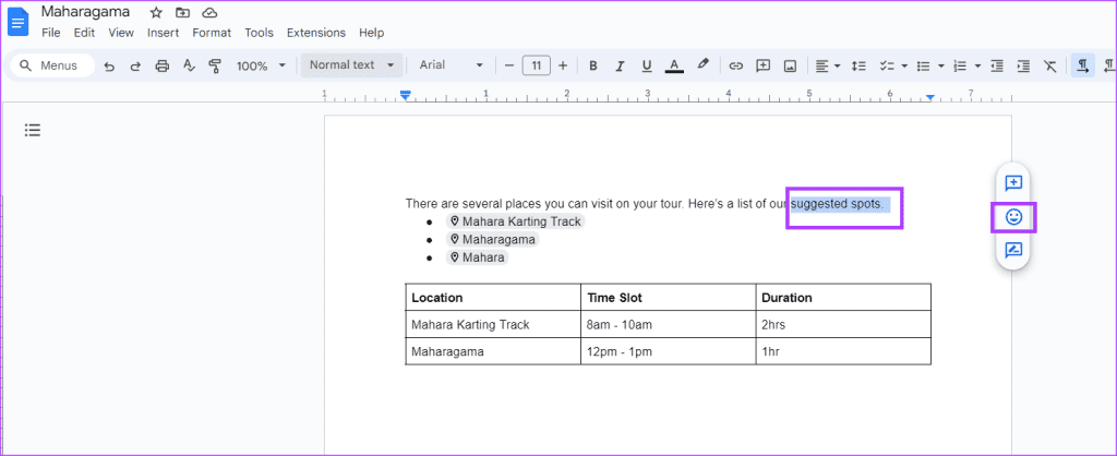 how to insert emojis in google docs 11