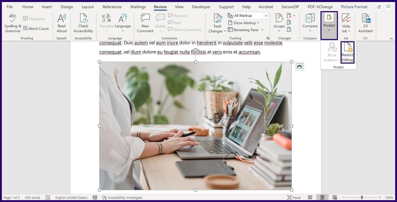 How to lock an image in microsoft word step 10