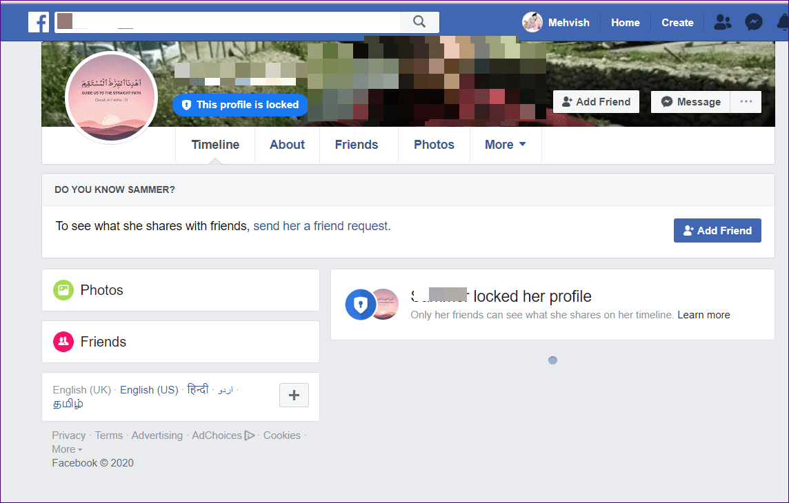 How to lock facebook profile 1