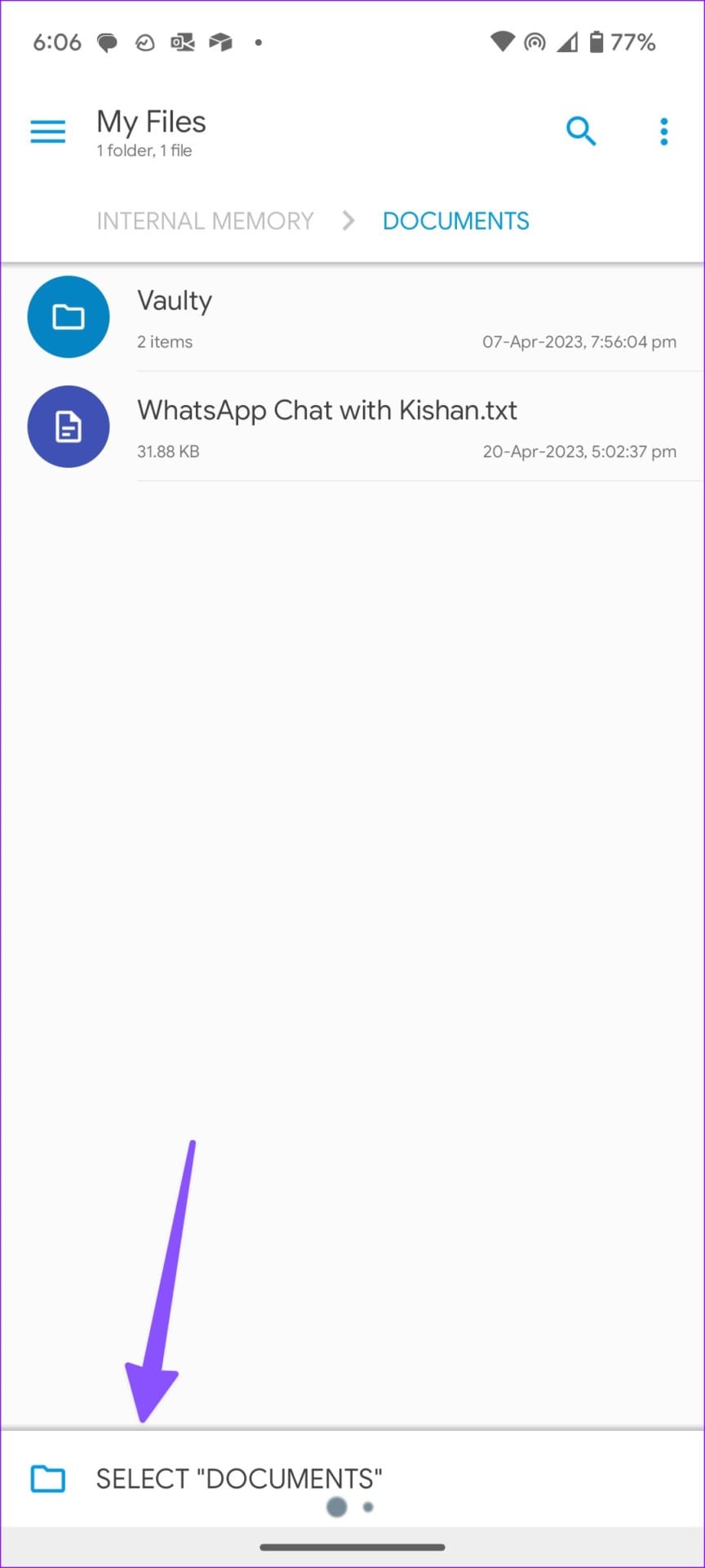 save whatsapp chat on android