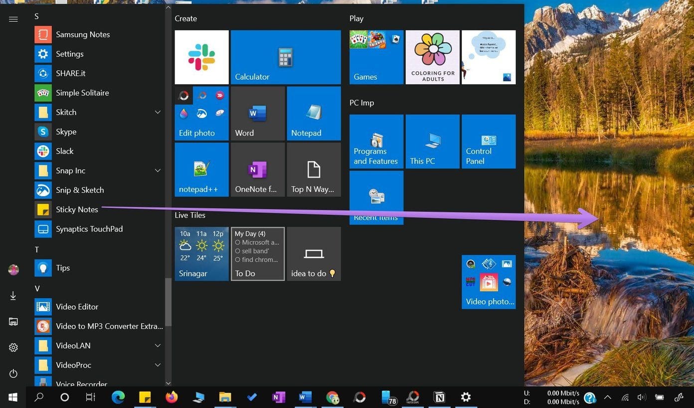 How to put sticky notes shortcut on desktop windows 3