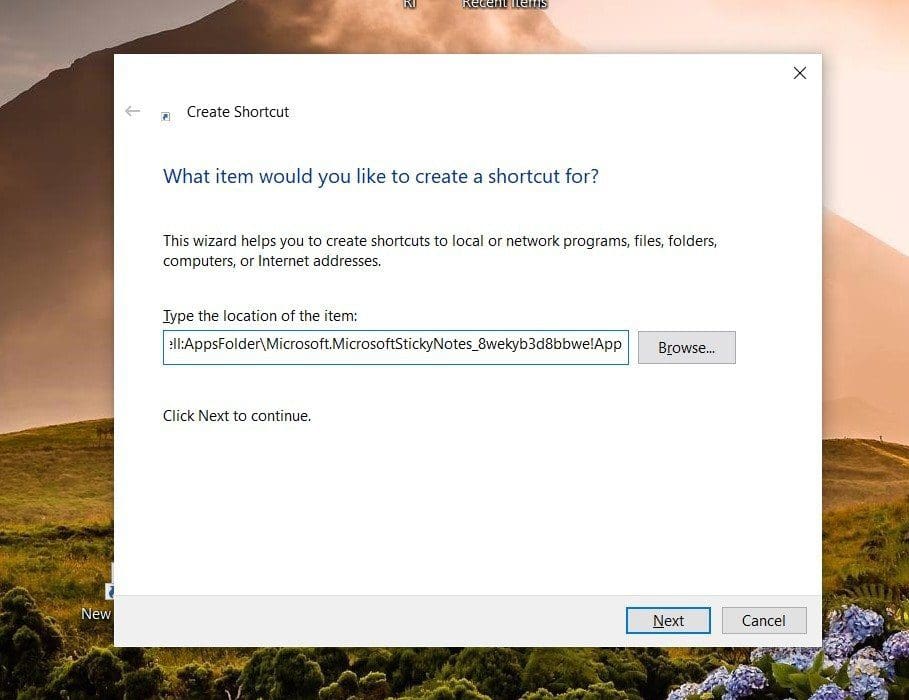 How to put sticky notes shortcut on desktop windows 6