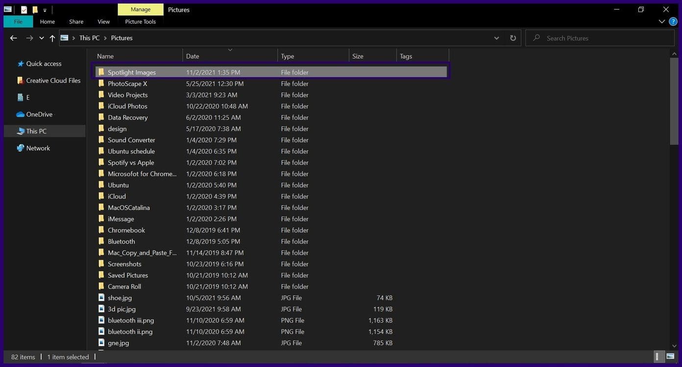 How to save spotlight images on windows 11 step 5