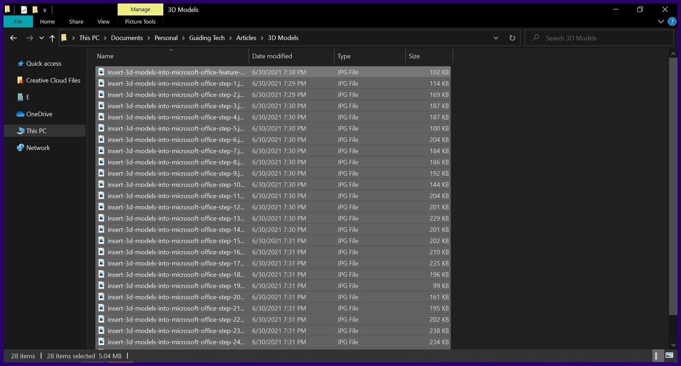 How to select multiple files on file explorer windows 10 step 3