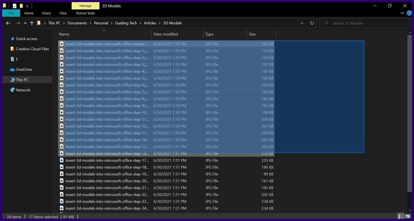 How to select multiple files on file explorer windows 10 step 5