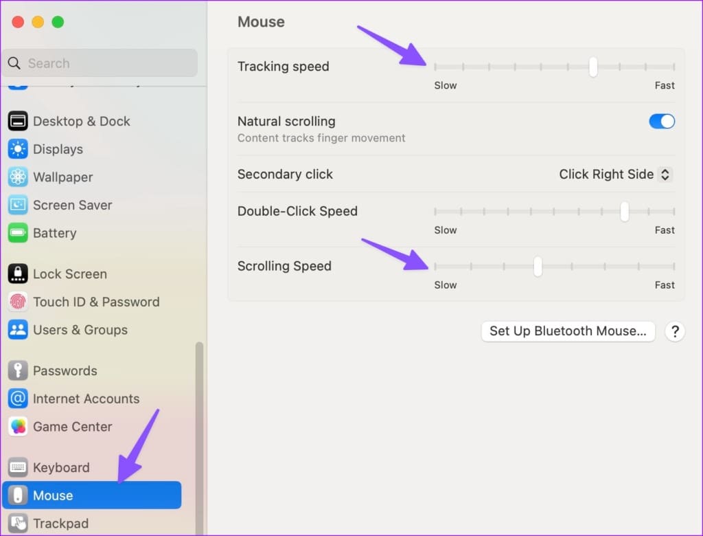 scrolling speed on mac