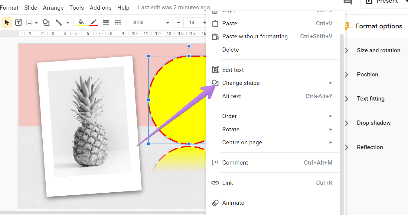 How to use shapes in google slides 14