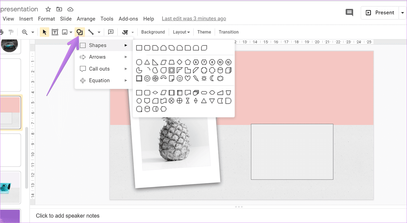 How to use shapes in google slides 2