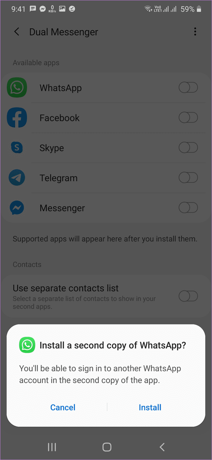 How to use two whatsapp on samsung phone 4