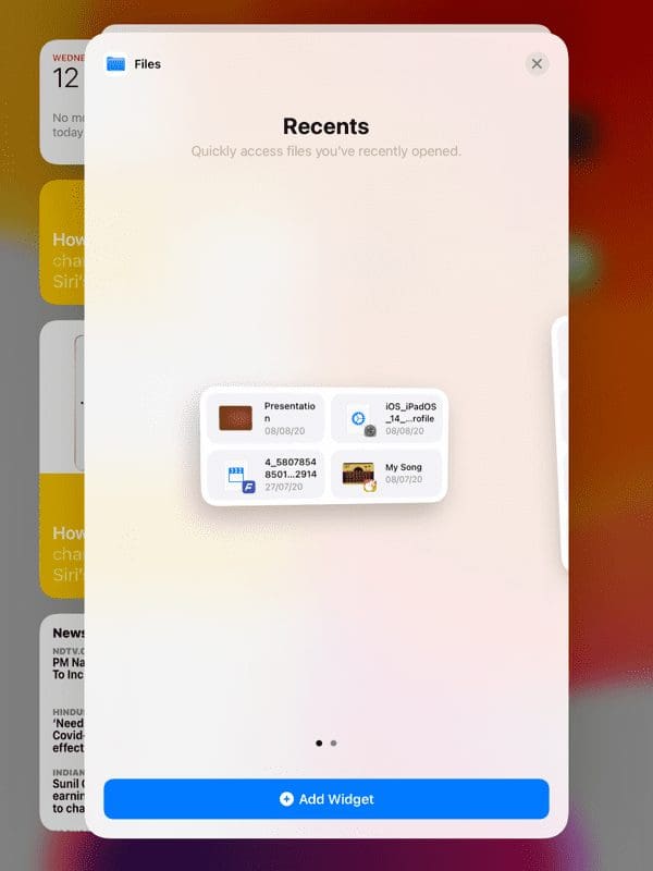 How to use widgets on ipad 10